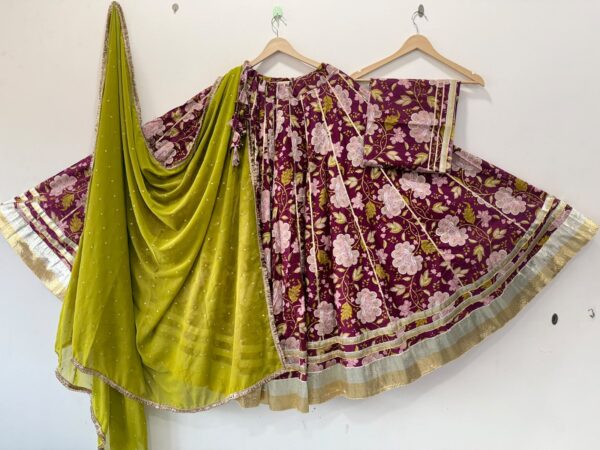 Pure camric cotton heavy lappa border chaniya choli