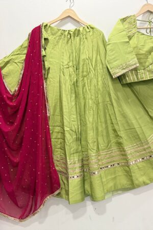 Pista Pure Roman Silk Lehenga Choli