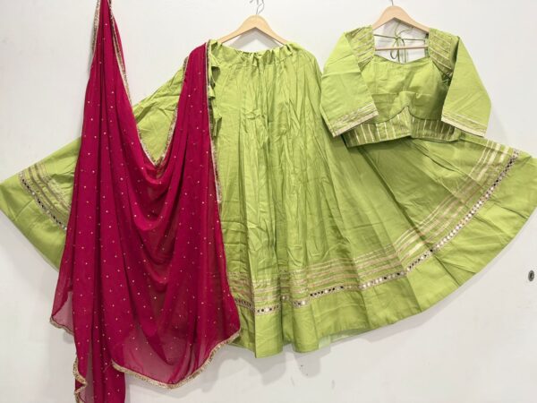 Pista Pure Roman Silk Lehenga Choli