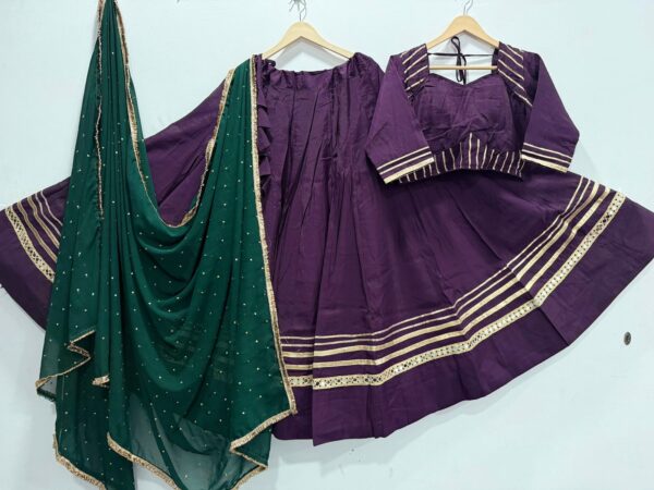 Wine Pure Roman Silk Lehenga Choli