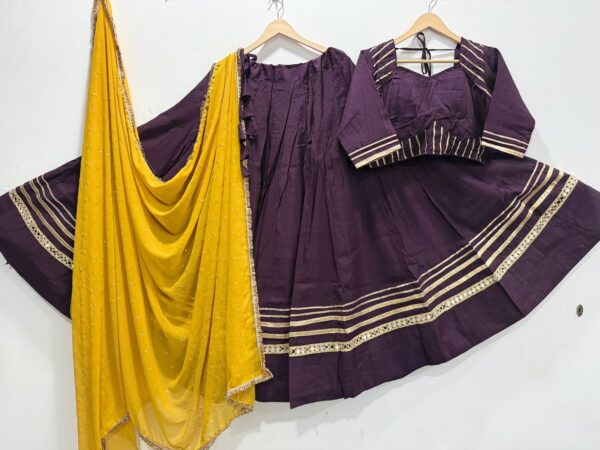 Wine Pure Roman Silk Lehenga Choli