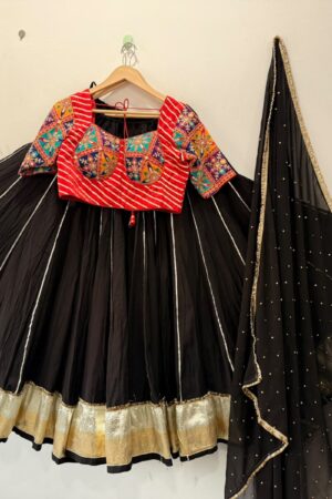 Pure Roman Exclusive Silk Lehenga Choli with Machine Embroidered Blouse & SiffonDupatta