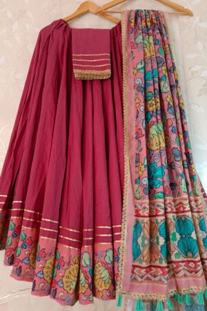 Rose pink flex cambric Navratri Special lahenga choli