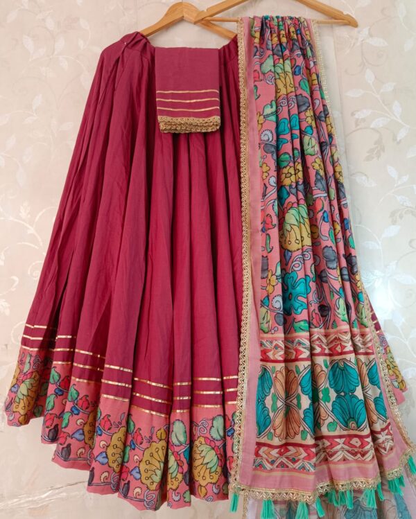 Rose pink flex cambric Navratri Special lahenga choli