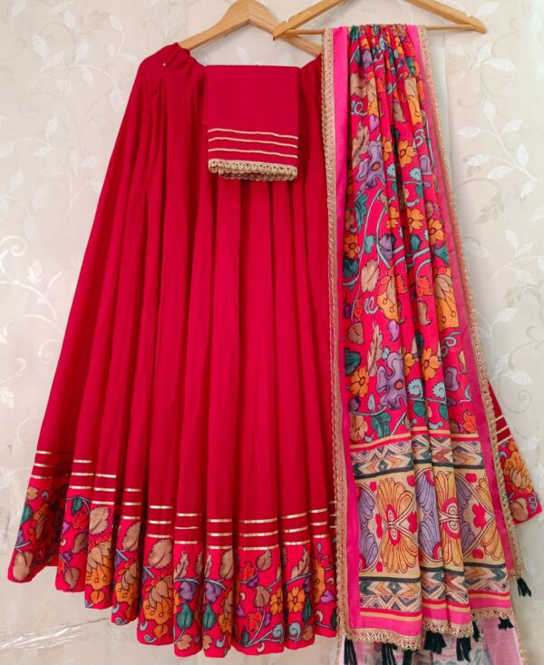 Red flex cambric Navratri Special lahenga choli