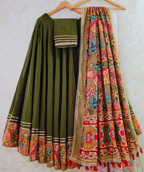 Mehndi Green flex cambric Navratri Special lahenga choli