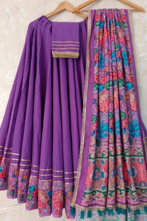 Purple flex cambric Navratri Special lahenga choli