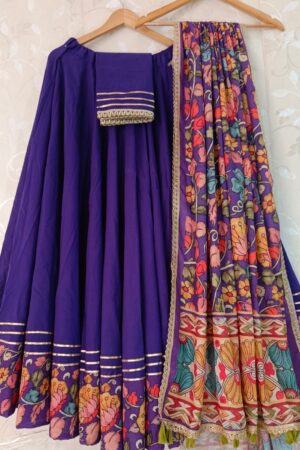 Deep Purple flex cambric Navratri Special lahenga choli
