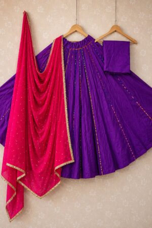 Maganta Pure Cotton Multie color Lace Lehnga Choli