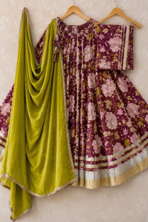 Pure camric cotton heavy lappa border chaniya choli