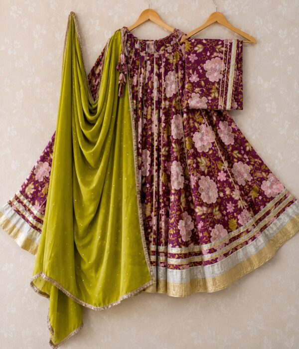 Pure camric cotton heavy lappa border chaniya choli
