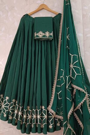 Green Navratri special premium Lahenga choli with designer Duppta