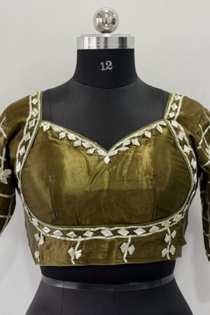 Olive Green Rajasthan Aangi Blouse