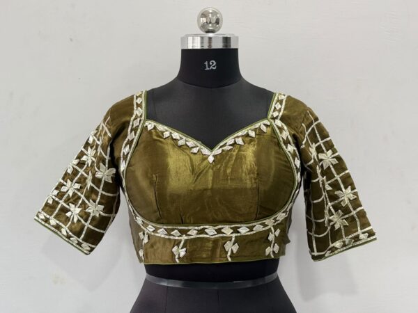 Olive Green Rajasthan Aangi Blouse