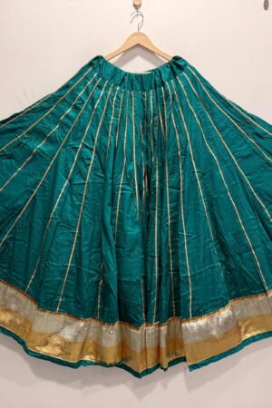 Teal Green Cotton Rayon Flared Skirt