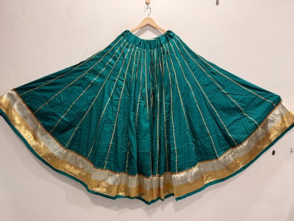 Teal Green Cotton Rayon Flared Skirt