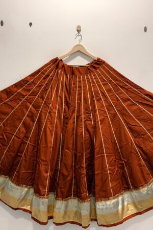 Rust Cotton Rayon Flared Skirt