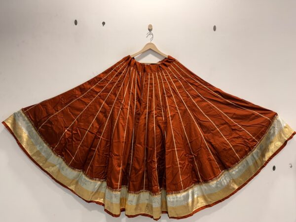 Rust Cotton Rayon Flared Skirt