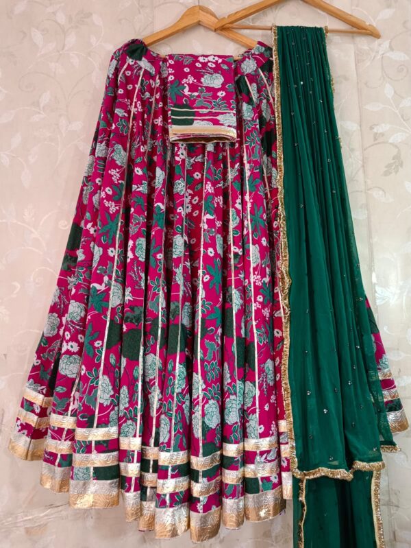 Lotus Print Navratri Lehenga Choli