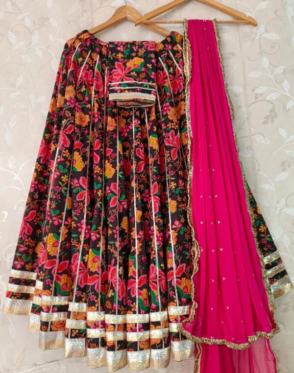 Lotus Print Navratri Lehenga Choli