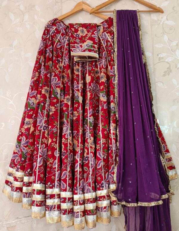 Lotus Print Navratri Lehenga Choli
