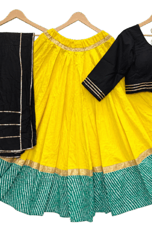 Yellow & Green Bandhani Style Chaniya Choli Set