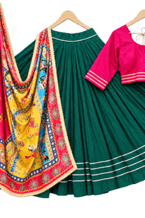 Green & Pink Traditional Chaniya Choli Set
