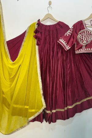 Maroon & Yellow Navratri Special Lehenga Choli