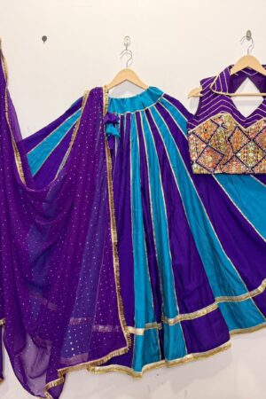 Purple & Turquoise Navratri Chaniya Choli Set